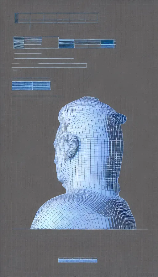 a realistic 3D model of a man, depth map