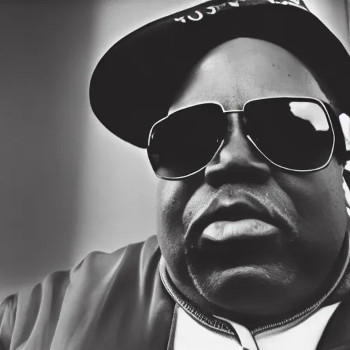 a black and white photo of a gangster wearing sunglasses and a hat