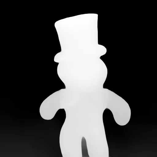 Depth map. a gingerbread man cookie without a top hat
