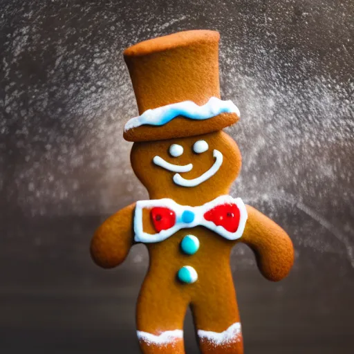 a gingerbread man cookie without a top hat