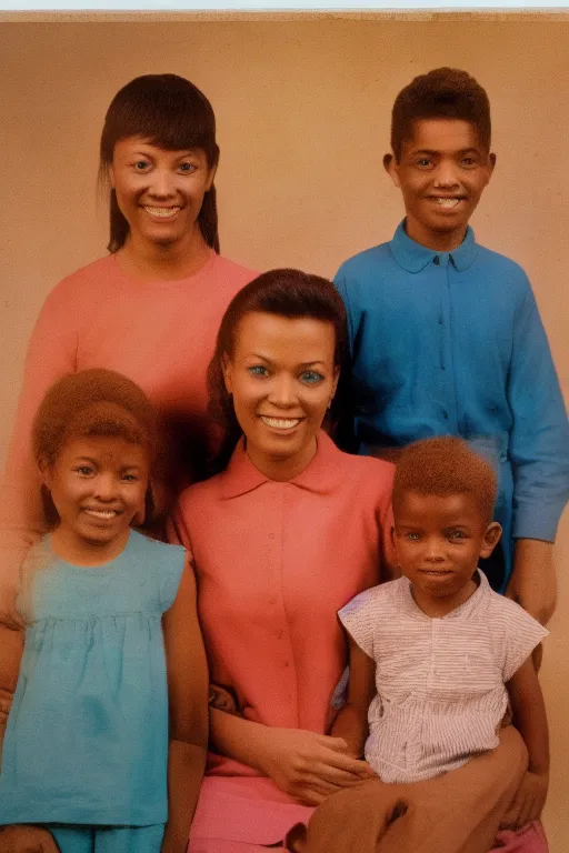 a colored photo of a happy family