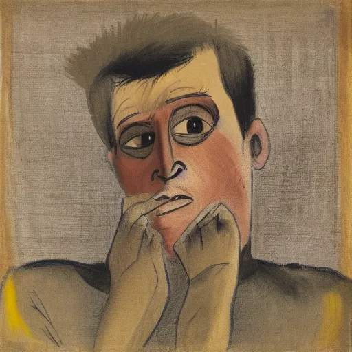 a man with a confused expression