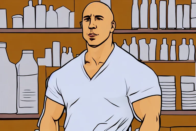 cartoon filter. a man like Dominic Toretto, wearing a white shirt and jeans
