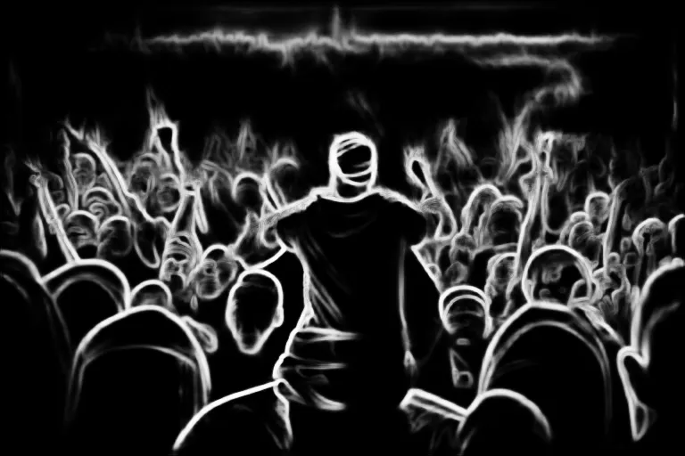 Soft edges. Eminem singing Mockingbird in concert, with a sea of fans cheering him on