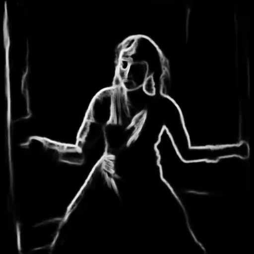 Soft edges. a young woman in a traditional Indian dress, dancing alone in a well-lit room with tears streaming down her face