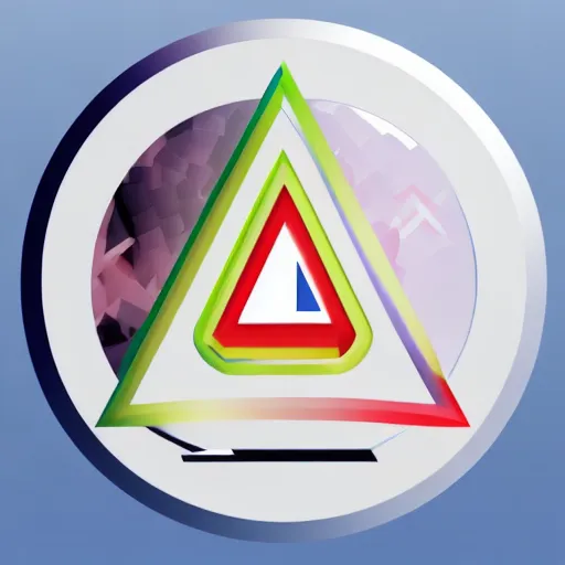a futuristic logo with a delta and the number 3 inside of it, with the same color range as the initial image, with ultra-realistic and modern edges