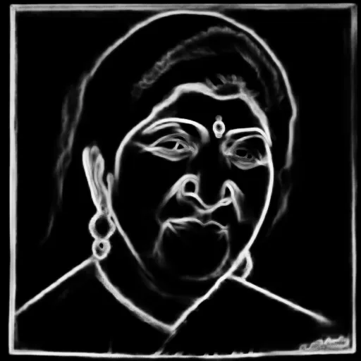 Soft edges. a vintage portrait of Lata Mangeshkar