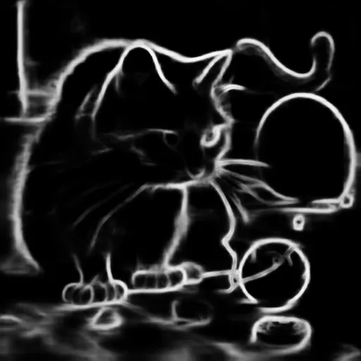 Soft edges. un gato gris con rayas oscuras jugando con un ratón de juguete y con una cara feliz