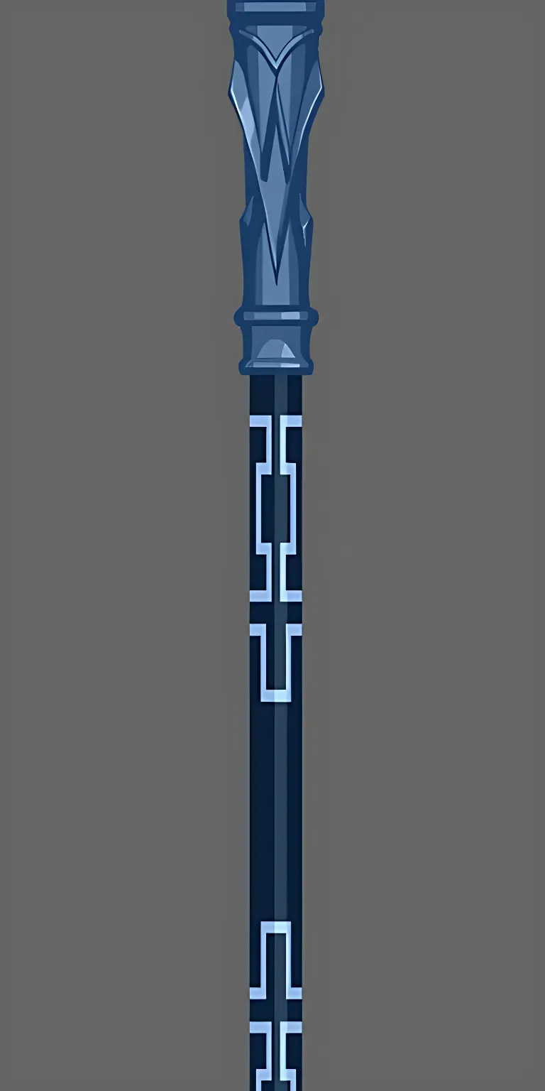 a tall blue and white pole with a clock on top of it