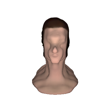 a 3D bust of a man with a beard and mustache, detailed facial features