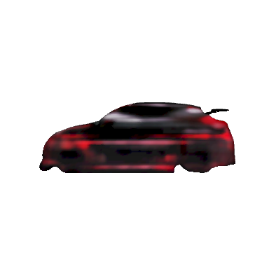 An Audi RS5 in black and red racing paint, hyper realistic