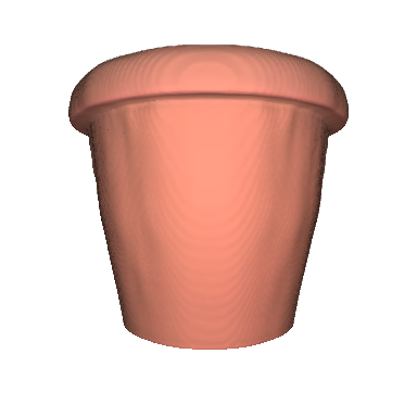 A round terracotta clay flower pot with a drainage hole in the bottom. The pot is 6 inches tall with a 6 inch diameter.