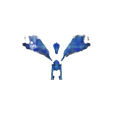 a blue dragon standing proudly with wings spread
