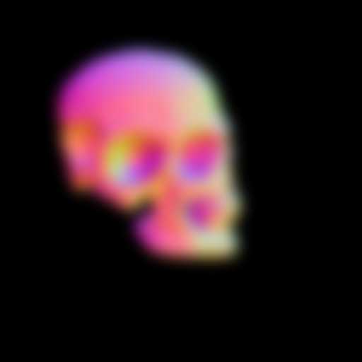 A detailed 3D model of a human skull