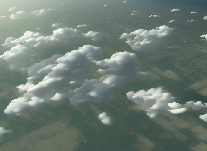 Multi-cloud computing, 3D octane render, paper planes