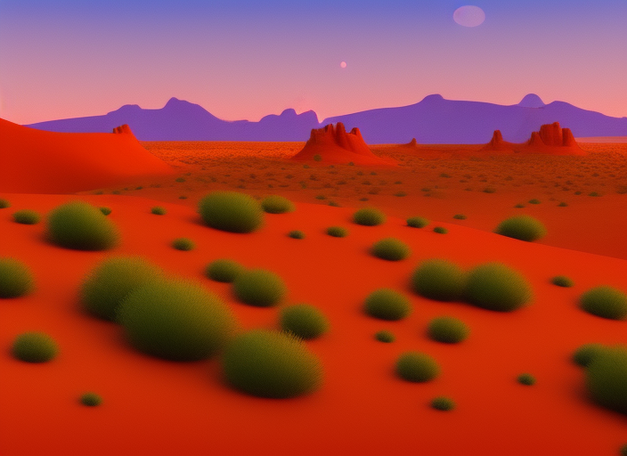 beautiful desert landscape, in the style of Pixar