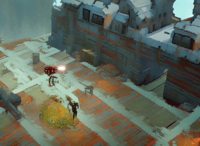 image of porch collapse, a grey mist with cold vapour, known to house a specialized form of fungal microorganism, The area of transition between the world and the pale, Disco Elysium game screenshot