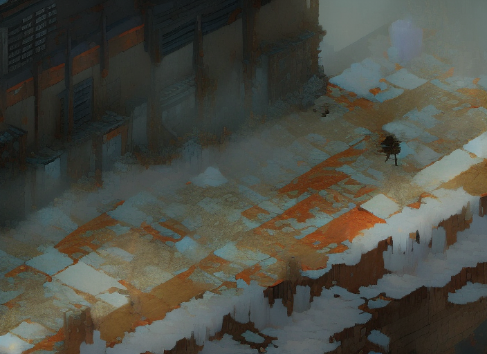 image of porch collapse, a grey mist with cold vapour, known to house a specialized form of fungal microorganism, The area of transition between the world and the pale in Disco Elysium  : 1