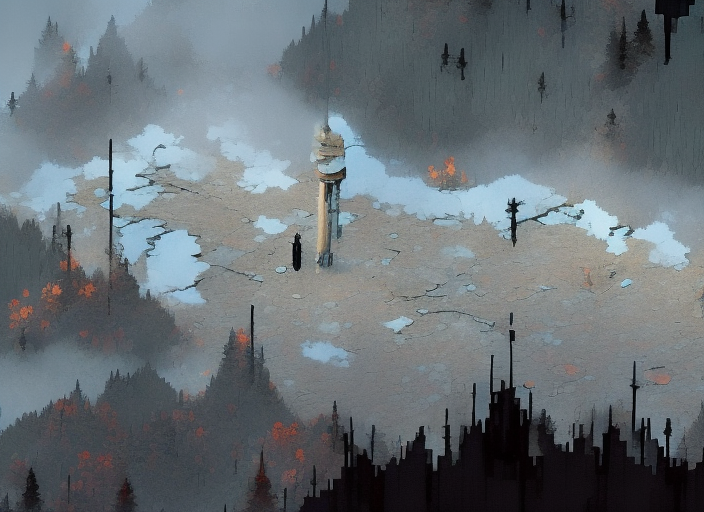 image of porch collapse, a grey mist with cold vapour, known to house a specialized form of fungal microorganism, The area of transition between the world and the pale in Disco Elysium : 1
