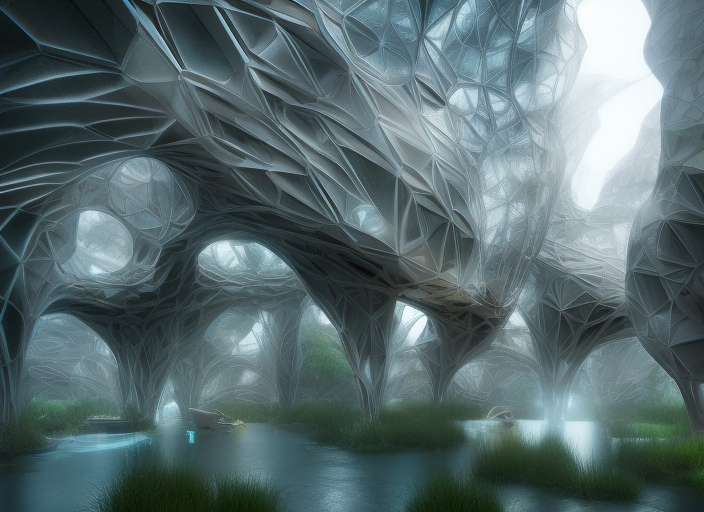 a cyborg organic biological futurism pavilion could breathe with building skin, trending on artstation