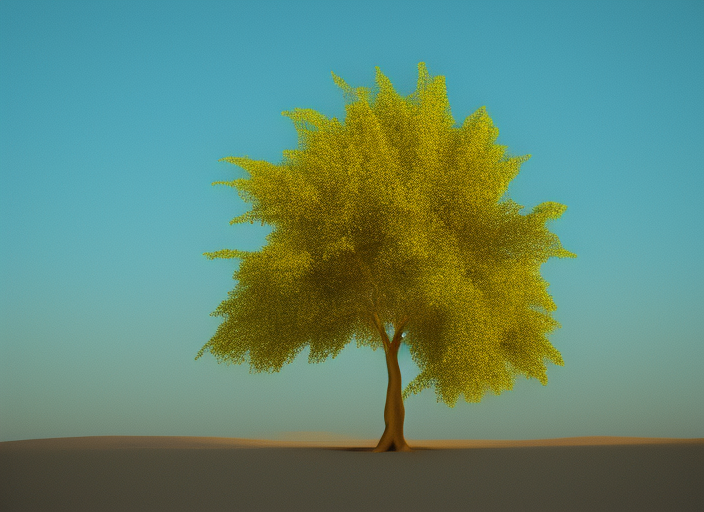 a sapling of a tree in a desert