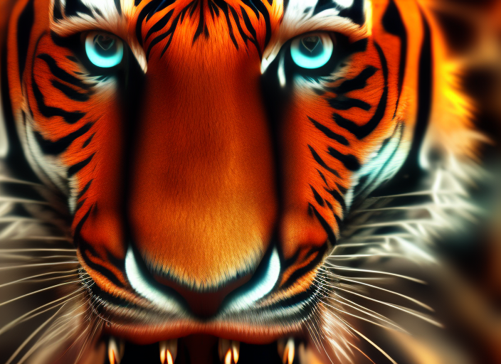 Close up portrait of a tiger, mystic, colourfull, energy flow, ultra detailed, octane render