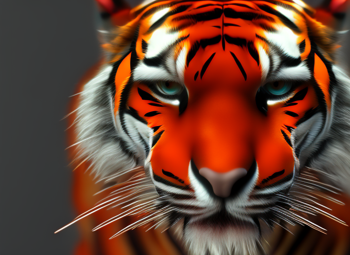 Close up portrait of a 3D tiger, mystic, colorful, energy flow, ultra detailed, octane render, redshift render, 