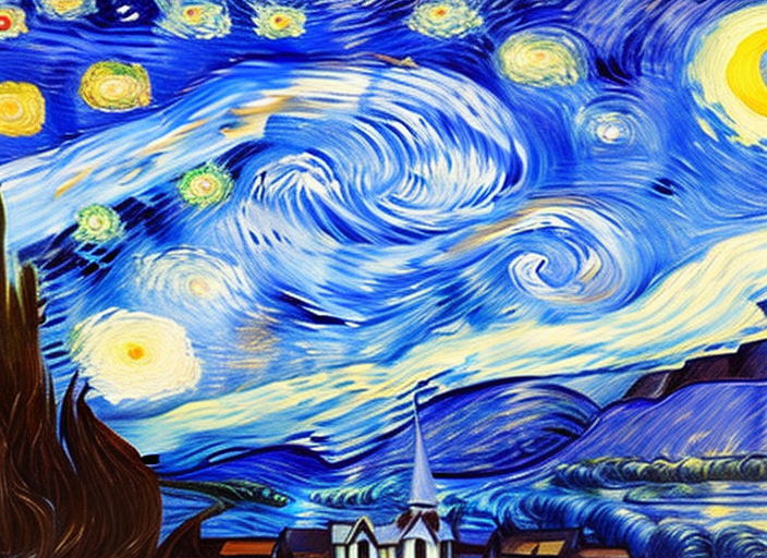 a painting similar to starry night realism style