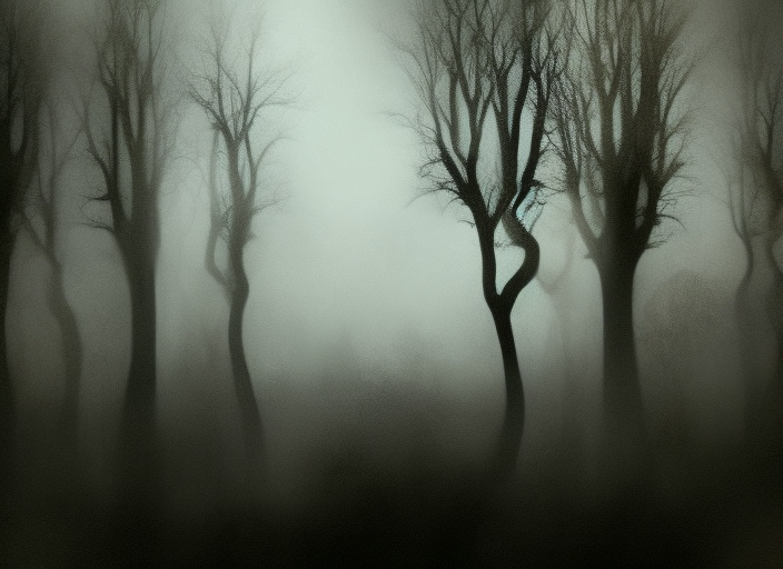 "A dark and mysterious landscape, where shadows seem to come to life and the air is thick with an eerie mist. The trees are twisted and gnarled, and strange creatures lurk in the darkness. But amidst all the darkness, there are also glimmers of beauty and hope to be found."