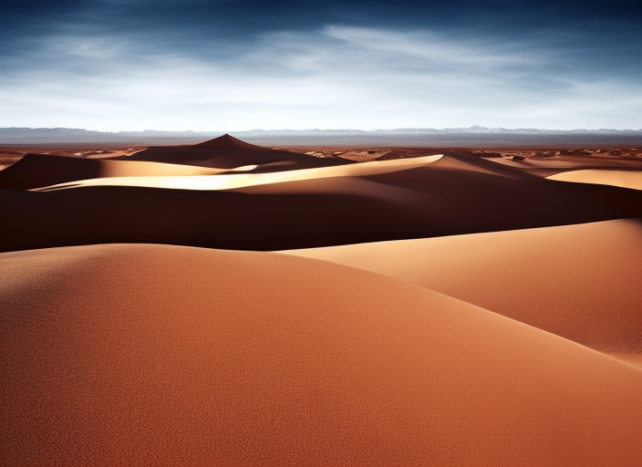 /imagine prompt: "A vast, otherworldly desert stretches out as far as the eye can see. The only sound is the haunting melody of a distant, ethereal flute, playing a melody that seems to have no beginning and no end. The music echoes through the dunes, creating a sense of timelessness and serenity. The sky is a deep, inky black, speckled with stars that twinkle like diamonds. In the distance, a lone figure can be seen, sitting cross-legged on a dune, lost in the music and the vast expanse of the desert."::2.6 flower of life::-0.3 floral::0.5 fractal::0.1 galactic::1.6 knitted::1.8 panorama::1.1 DSLR::-0.1 JMW Turner::-0.5 jean michel basquiat::1.6 --quality 2 --stylize 60000
