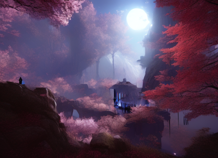 Famous work, , best picture in the world, concept art, Be fascinated by the best angles, beautiful view of the world, chaotic, spooky, divine, mysterious, space, ominous, myth, sakura, noisy, clean and beautiful, unreal engine 5,Amazing, Exciting, Mysterious, colorful