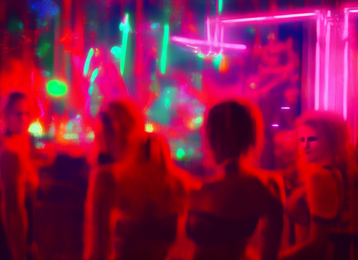 || «outside of a night club, pretty girls everywhere, mans, drinks, blowing neon lights, strip bar, attractive girls, cyberpunk ». || «outside of a night club, pretty girls everywhere, mans, drinks, blowing neon lights, strip bar, attractive girls, cyberpunk ». cinematic lighting, chiaroscuro