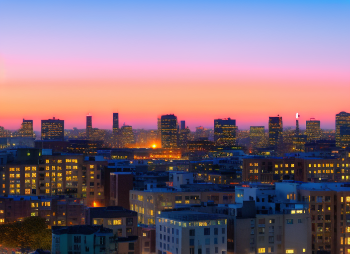 "A city skyline at dawn, as the sun slowly rises above the buildings, casting a pink and orange glow on the streets below. The city is still asleep, and the only sound is the soft hum of the wind, creating a sense of introspection and contemplation, evoking the feeling of a Sunday morning soul."::2.6 https://firebasestorage.googleapis.com/v0/b/noonshot-prod.appspot.com/o/midjourney%2Fimages%2F9e929550-e535-4697-980a-9d66bbd79d48?alt=media&token=6d963448-ba4f-46fc-8da7-dce7625c8260:: 16-bit::1.8 8-bit::0.3 4-bit::1.7 1980s::1.5 cyberpunk::0.2 electronic circuitry::1.9 futuristic::1.6 galactic::2.4 magnification::0.3 panorama::1.9 ultra wide angle lens::0 wide angle lens::1.9 piet mondrian::1.9 rene magritte::-0.3 defocus::-0.5 --quality 2 --stylize 60000