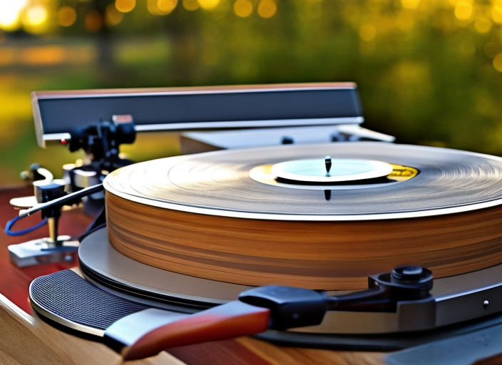 An old-fashioned record player spinning a soulful melody, its sound echoing through a quiet urban landscape.::2.8 https://firebasestorage.googleapis.com/v0/b/noonshot-prod.appspot.com/o/midjourney%2Fimages%2F5e65a886-7340-44cf-a87f-6dc5197faa0c?alt=media&token=c4a5ec39-a69d-4229-b30a-1cf175f936d3:: electrical::2 extraterrestrial::1.9 candlelight::0.1 concert lighting::1.6 dusk::2.3 360 panorama::1.8 jean michel basquiat::0.2 yoji shinkawa::0.4 defocus::-0.5 --quality 2
