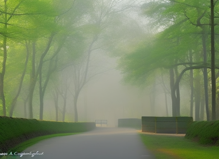  A serene, misty forest glistening with dew, as the sun rises and casts a warm golden light on the trees. Birds chirp melodiously, as the peaceful atmosphere of the forest creates a sense of calm and tranquility, evoking the feeling of a Sunday morning soul.::2.8 ancient::2.2 graffitti::-0.9 origami::1.3 crepuscular rays::-0.1 dusk::1.8 satellite imagery::1.7 wide angle lens::0.3 banksy::0.4 caravaggio::0.2 defocus::-0.5 --quality 2