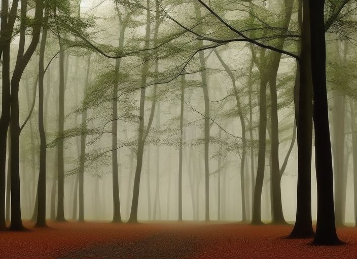  A serene, misty forest glistening with dew, as the sun rises and casts a warm golden light on the trees. Birds chirp melodiously, as the peaceful atmosphere of the forest creates a sense of calm and tranquility, evoking the feeling of a Sunday morning soul.::2.8 ancient::2.2 graffitti::-0.9 origami::1.3 crepuscular rays::-0.1 dusk::1.8 satellite imagery::1.7 wide angle lens::0.3 banksy::0.4 caravaggio::0.2 defocus::-0.5 --quality 2