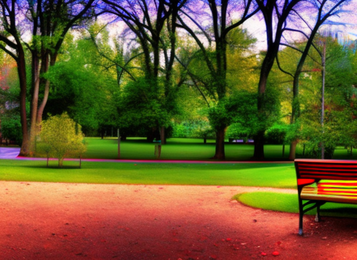 An empty park bench surrounded by a vibrant garden at sunrise, the morning sun casting a peaceful aura over the scene.::3.2 graffitti::2.1 pixelart::0.6 radioactive::1.4 panorama::1.4 wide angle lens::1.9 jean michel basquiat::1.8 yoji shinkawa::0.4 defocus::-0.5 --quality 2 --stylize 60000