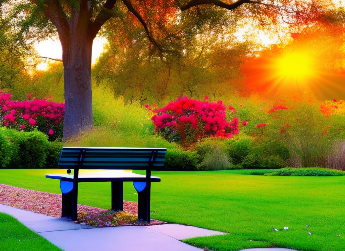 An empty park bench surrounded by a vibrant garden at sunrise, the morning sun casting a peaceful aura over the scene.::3.2 https://firebasestorage.googleapis.com/v0/b/noonshot-prod.appspot.com/o/midjourney%2Fimages%2F28487c22-bb28-49c3-8985-2a7169c2ffce?alt=media&token=9a516cca-1b32-4fd6-b3d1-bb3a6d50f5e8:: graffitti::2.1 pixelart::0.6 radioactive::1.4 panorama::1.4 wide angle lens::1.9 jean michel basquiat::1.8 yoji shinkawa::0.4 defocus::-0.5 --quality 2 --stylize 60000