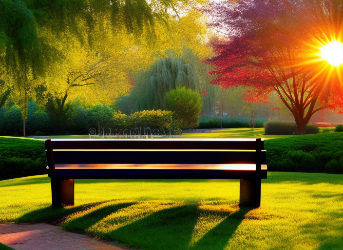 An empty park bench surrounded by a vibrant garden at sunrise, the morning sun casting a peaceful aura over the scene.::3.2 https://firebasestorage.googleapis.com/v0/b/noonshot-prod.appspot.com/o/midjourney%2Fimages%2F28487c22-bb28-49c3-8985-2a7169c2ffce?alt=media&token=9a516cca-1b32-4fd6-b3d1-bb3a6d50f5e8:: graffitti::2.1 pixelart::0.6 radioactive::1.4 panorama::1.4 wide angle lens::1.9 jean michel basquiat::1.8 yoji shinkawa::0.4 defocus::-0.5 --quality 2 --stylize 6000