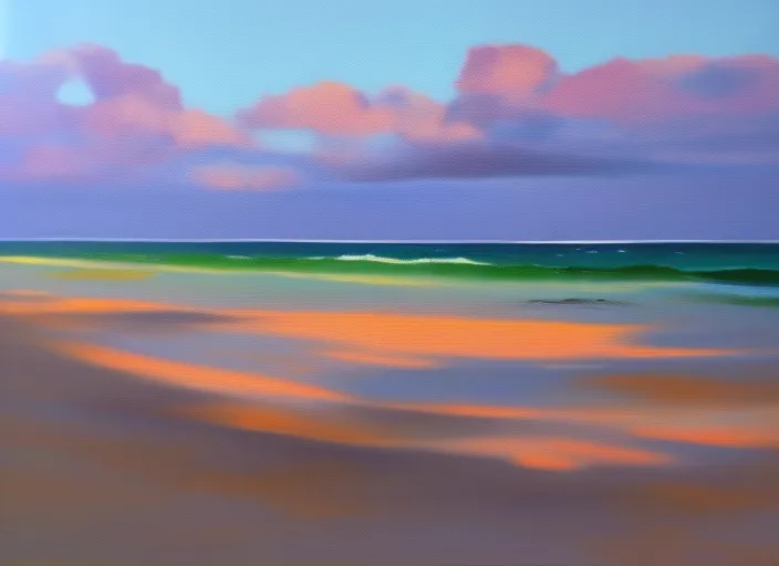 A peaceful stroll along a deserted beach, the sound of the tide crashing in the background as the sun sets in the sky.::2.3 tropical::0.5 technological::-0.8 backlight::1.6 crepuscular rays::0.3 direct sunlight::0.5 diego rivera::-0.4 david hockney::-0.3 defocus::-0.5 --quality 2