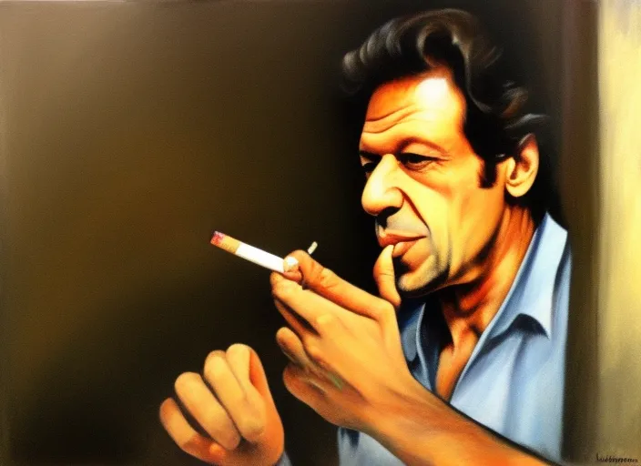 Imran Khan smoking cigarettes 