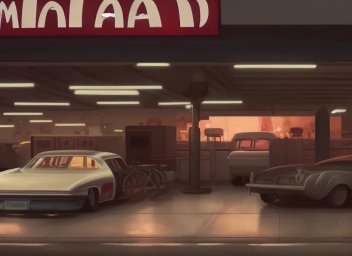 Full prompt: man very sad working in car shop, hyperrealistic, cinematic : 4 | man very sad working in mcdonalds, hyperrealistic, cinematic. 8k, award winning photography, pixiv : 2 | porcelain skin, double, cropped : -5