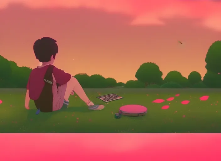 "Chill with the Boy at his Desk under the Pink Sky: A Lofi Music Video"




