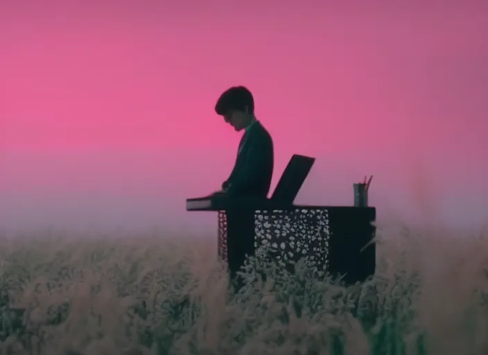 "Chill with the Boy at his Desk under the Pink Sky: A Lofi Music Video"



