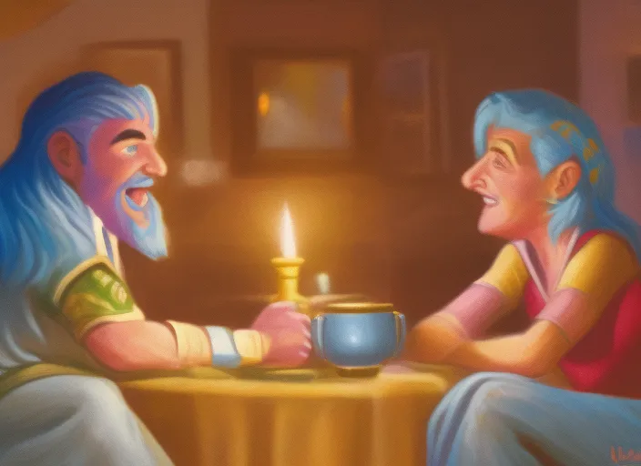 two people talking