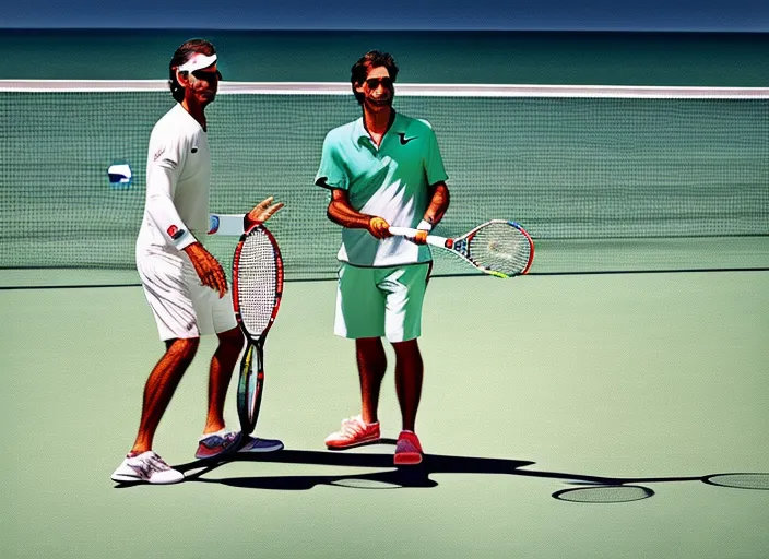 Christianity Ronald go playing tennis with Roger Federer at the beach