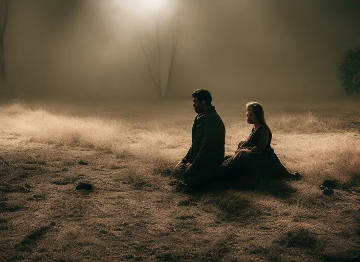 man all alone, sad, cinematic, atmospheric, hyperrealistic