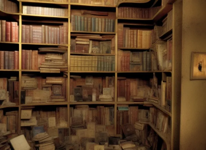 Tom comes across a hidden room filled with old books and relics.