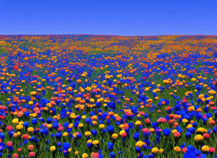 a field full of flowers