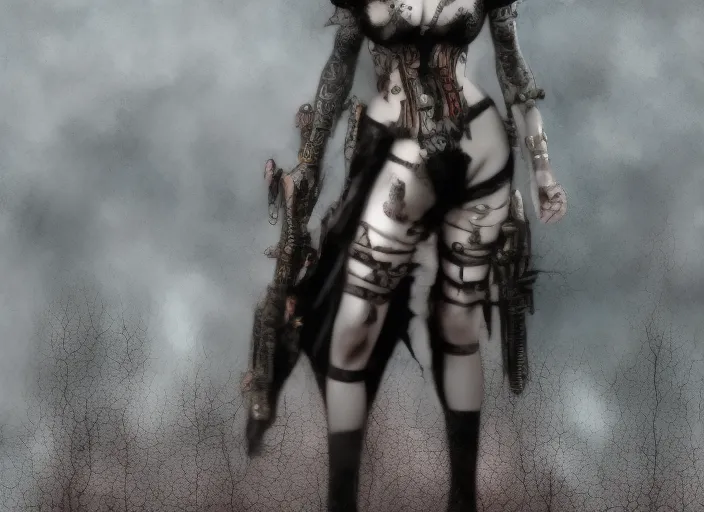 post apocalyptic gothic princess full body